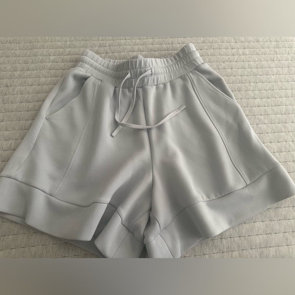 Varley Light Gray Drawstring Athletic Shorts